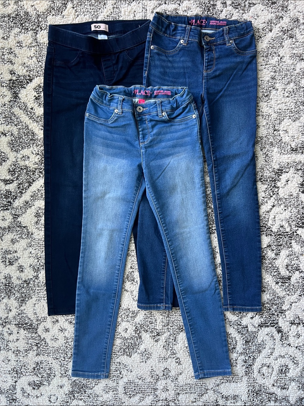 The Children's Place Skinny Jeans Trio in Dark, Medium & Light Blue
